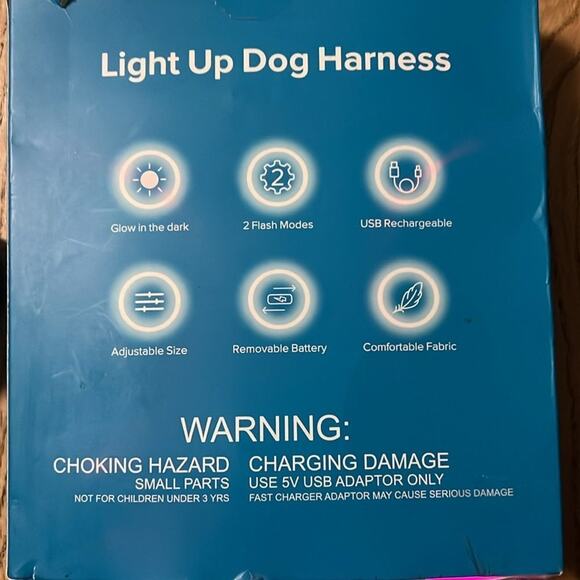 LIGHT UP DOG HARNESS LED NO PULL DOG SIZE XS - Picture 4 of 5